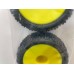 L5060 Jetgo Stadium Truck Front Tires Pre-Mounted 2pcs 12mm Hex （50°Blue dot Yellow Rim）